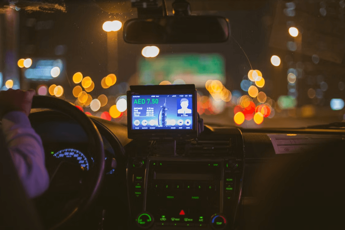 A professional driver navigating at night